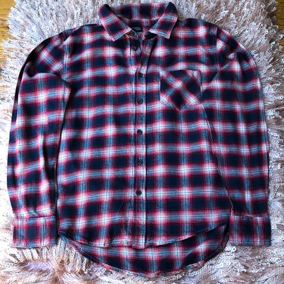 🍒3/30$.Cotton Flannel Shirt with Check Pattern. Size S - Picture 2 of 7